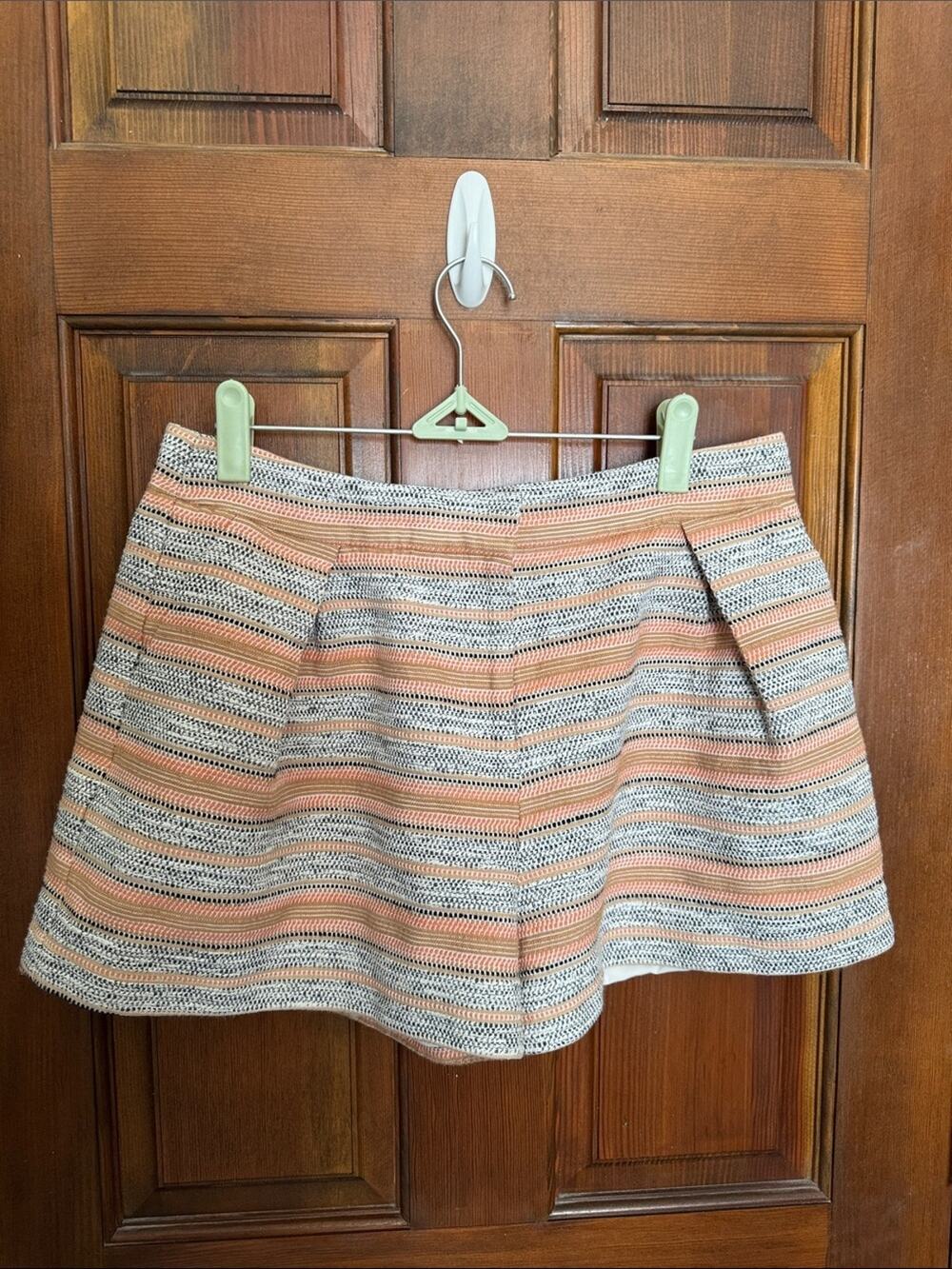 Armani Exchange | Striped Black and Peach Tweed Shorts Size 6
